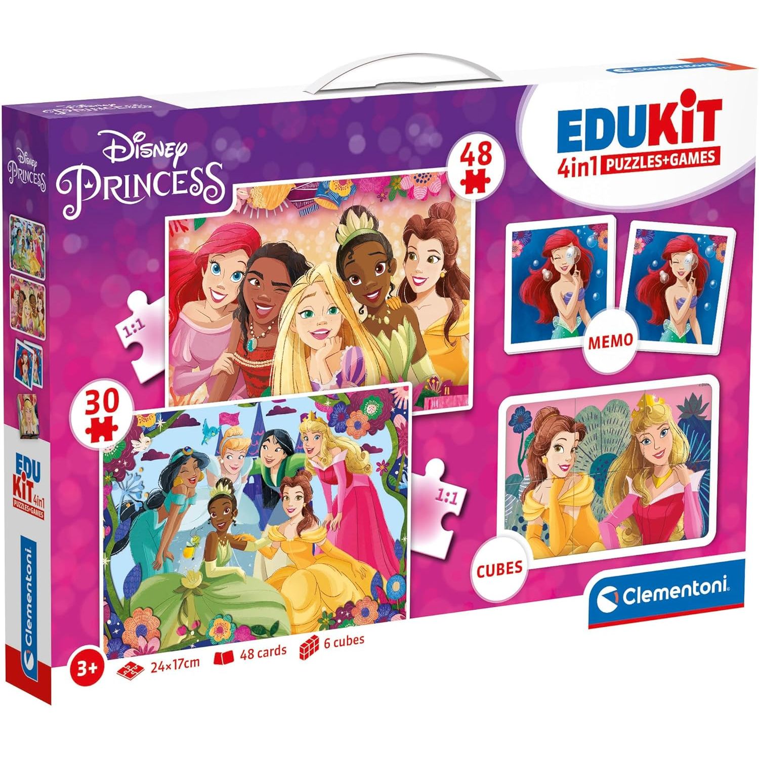 Clementoni Edukit Disney Princess 4-In-1 Jigsaw Puzzle 30 & 48-Piece Puzzles CL18297 Age- 3 Years & Above