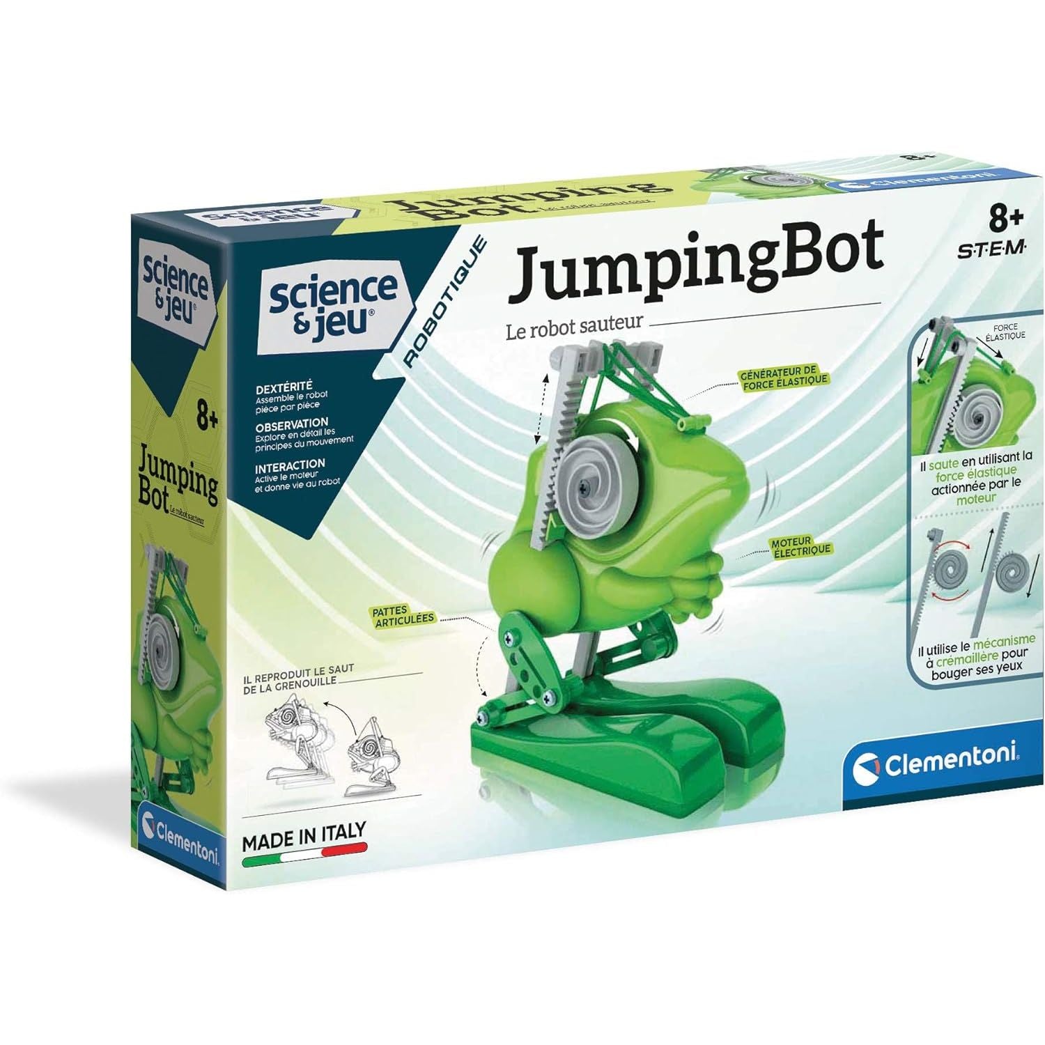 Clementoni Mechanics Lab : Jumping Frog Bot Stem Toy CL17372 Age- 13 Years & Above