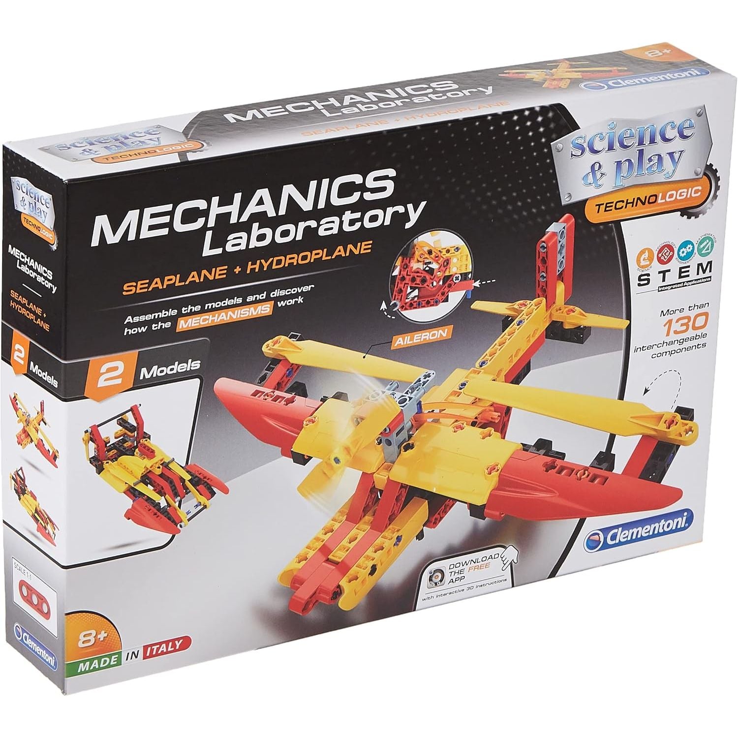 Clementoni Science & Play (Mechanics Laboratory) - Seaplane And Hydroplane Building Set - Build 2 Different Models Playset CL17371 Age- 8 Years & Above