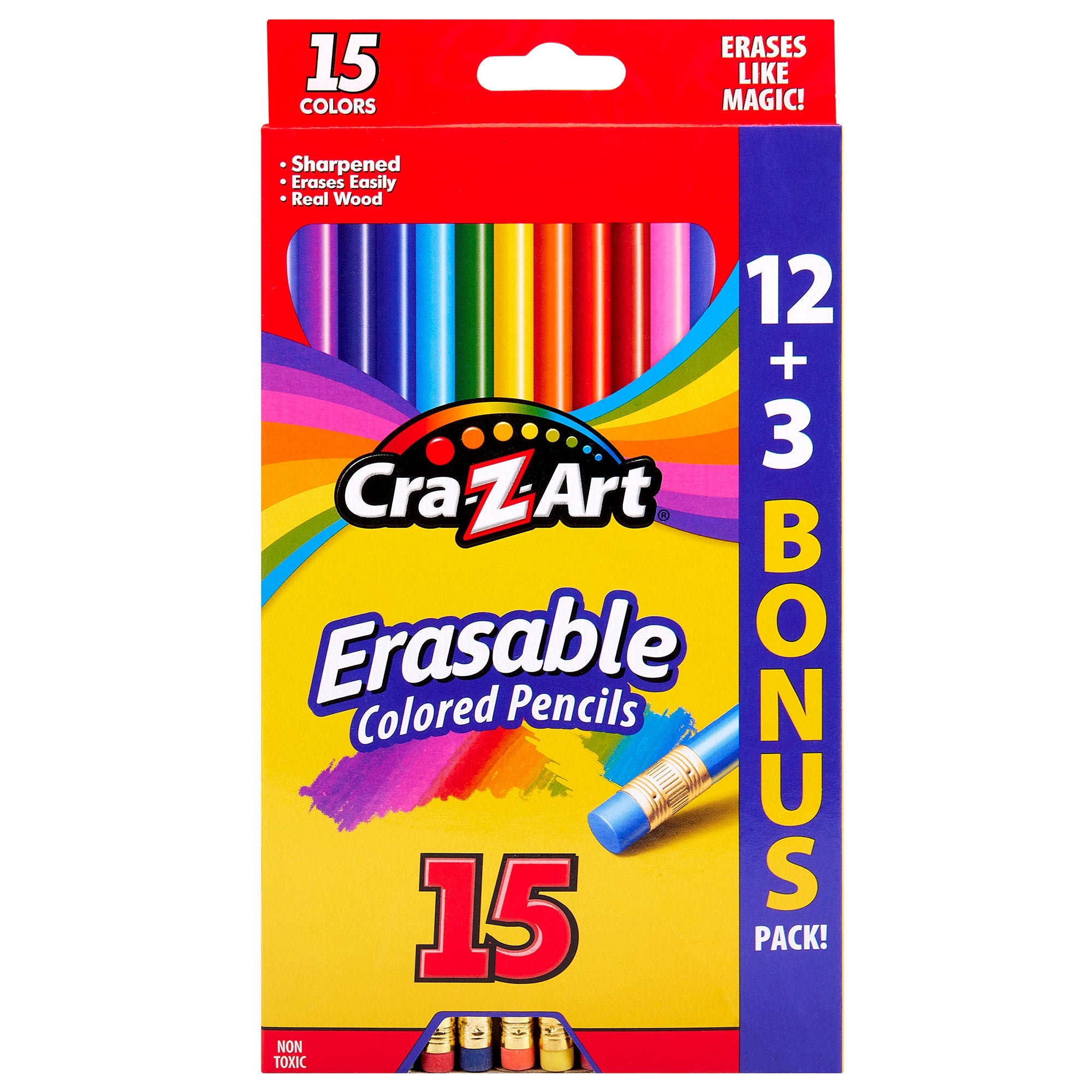 Cra-Z-Art 15 Erasable Coloured Pencils Multicolor Age- 3 Years & Above