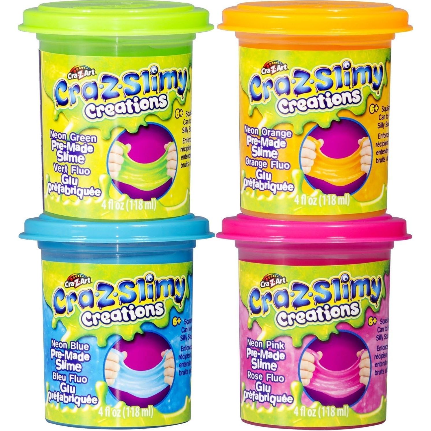 Cra-Z-Art Cra-Z-Slimy Premade Single Cans Slime 4 Oz Assorted Multicolor Age-6 Years & Above