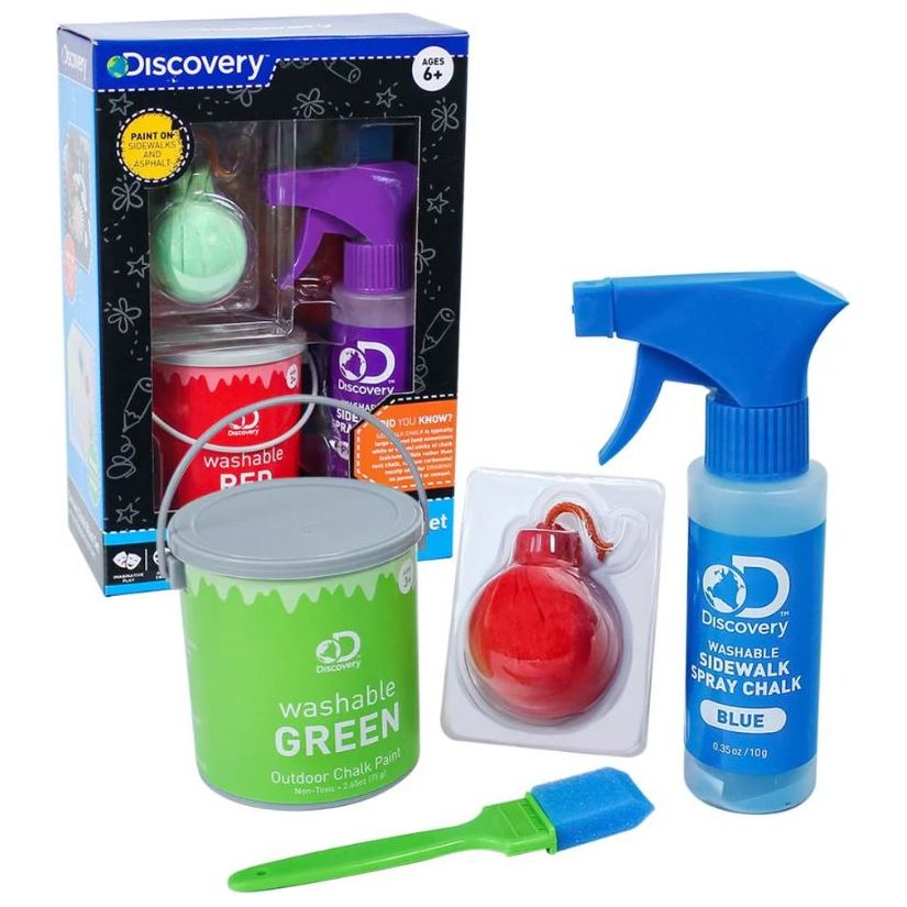 Discovery Toy Chalk Assorted Set 4 Pieces (White Head Sprayer) Multicolour Age- 6 Years & Above