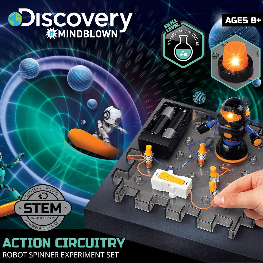 Discovery Toy Circuitry Action Experiment - Robot Spinner Grey Age- 8 Years & Above
