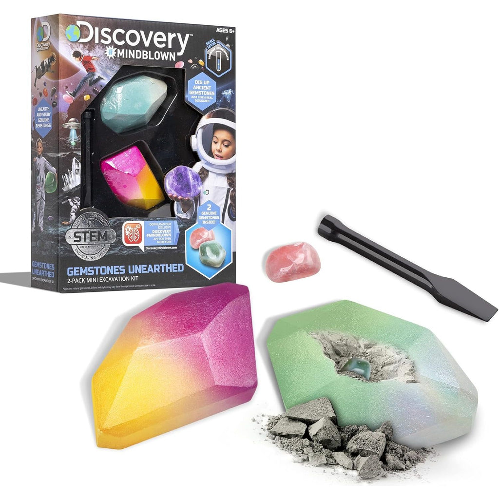 Discovery Toy Excavation Kit Mini Gemstone 2 Pieces Multicolour Age- 6 Years & Above