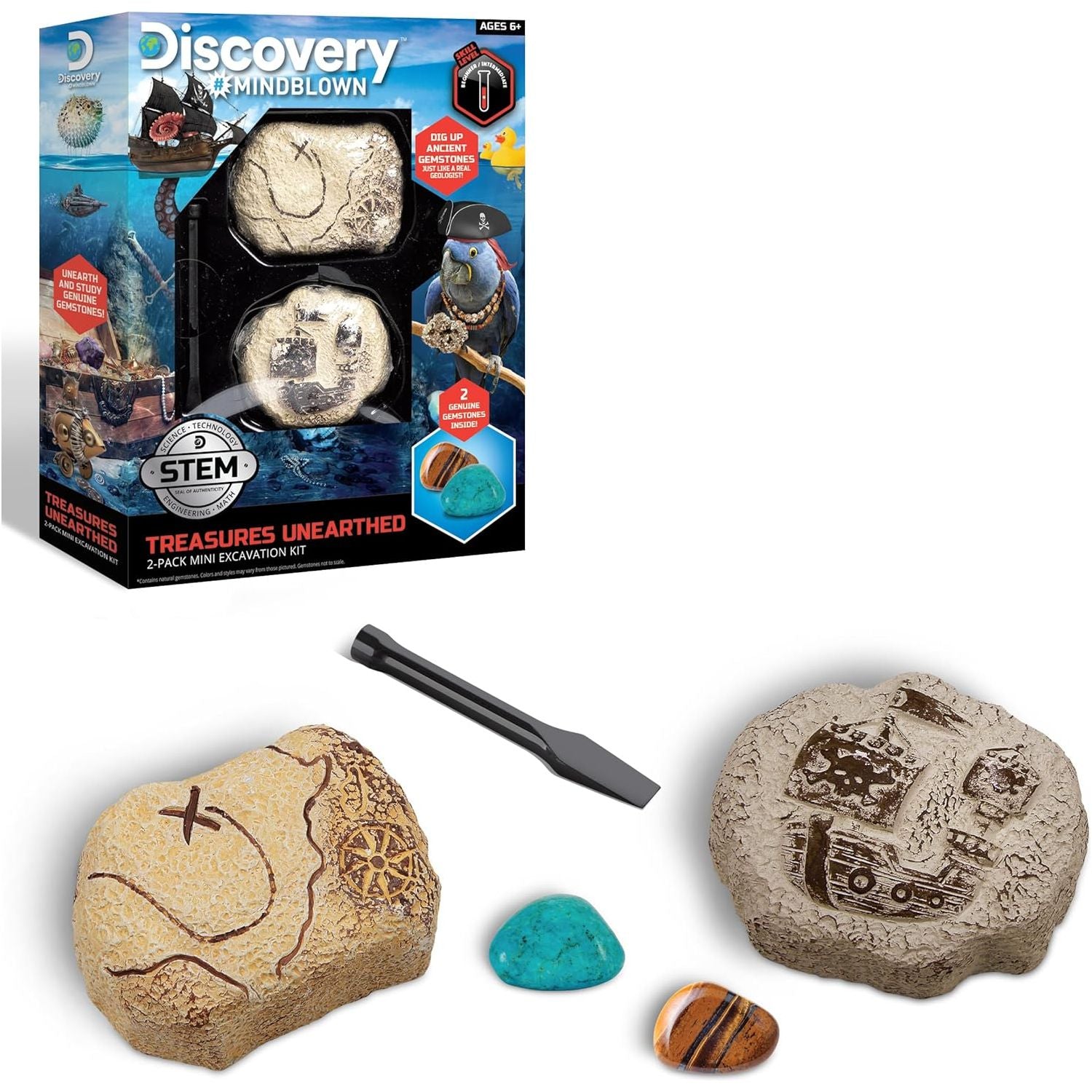 Discovery Toy Excavation Kit Mini Treasure 2 Pieces Grey Age- 6 Years & Above