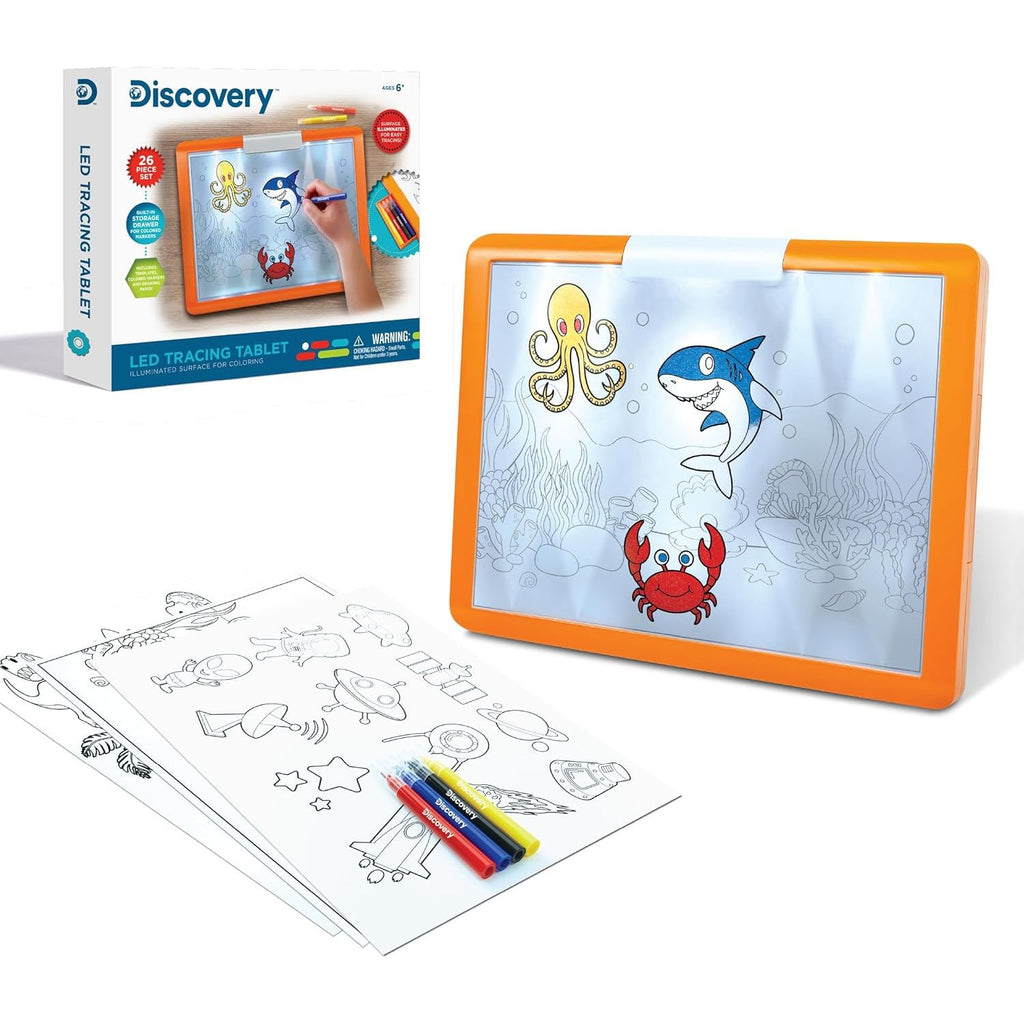 Discovery Toy Kids Tracing Tablet Led - Marker Version Orange Age- 3 Years & Above