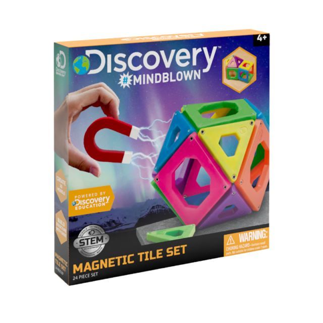 Discovery Toy Magnetic Tiles 24 Piecess Multicolour Age- 4 Years & Above