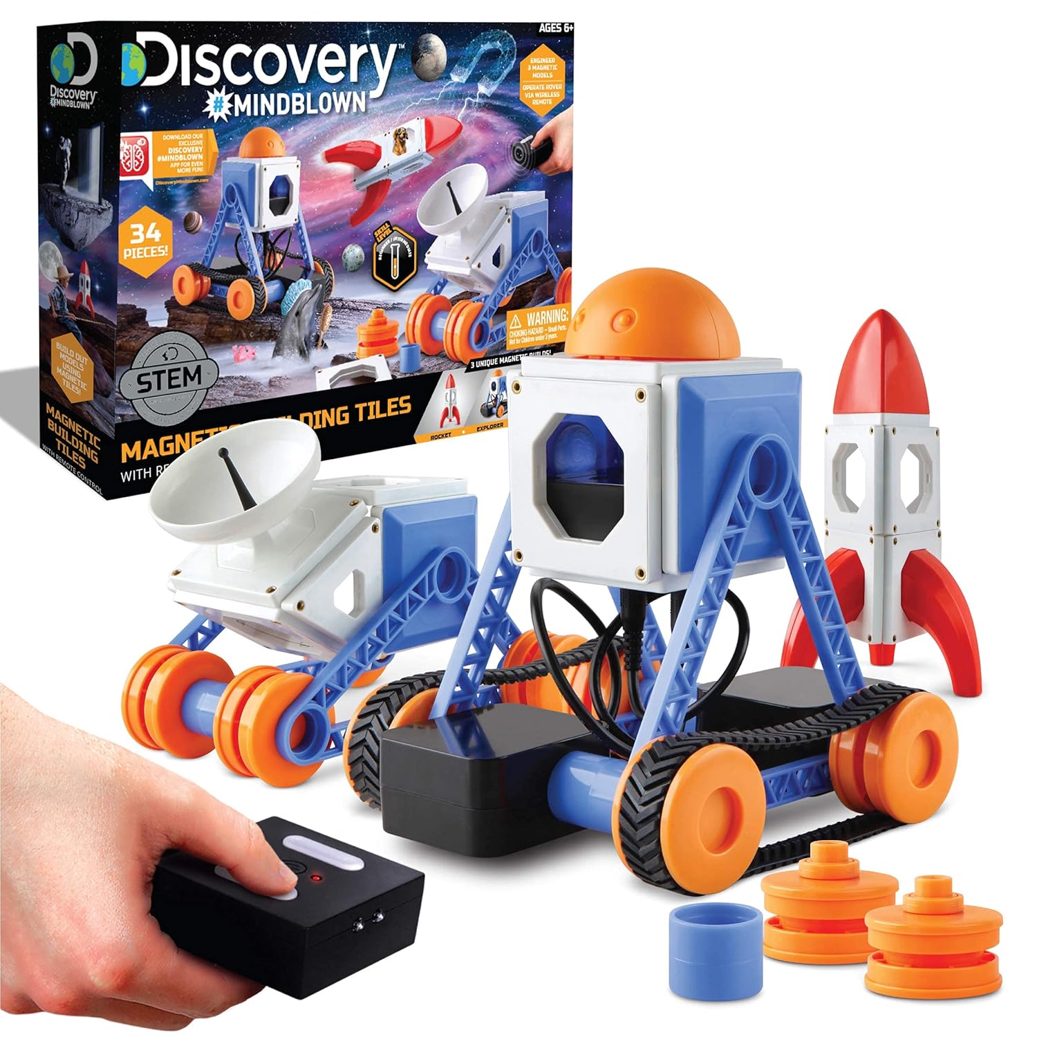 Discovery Toy Magnetic Tiles With Remote Control Multicolour Age- 6 Years & Above