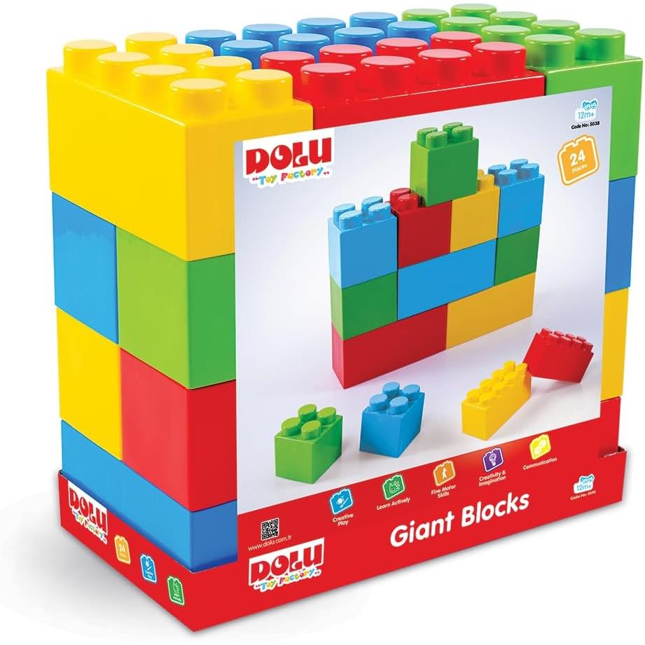 Dolu Building Blocks Xxl 24Pcs 5038 Kids Playset Toy for Indoor & Outdoor Play Age- 24 Months & Above