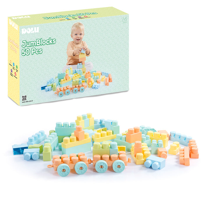 Dolu Jumblocks 50 Pcs In Box 5212 Kids Playset Toy for Indoor & Outdoor Play Age- 24 Months & Above