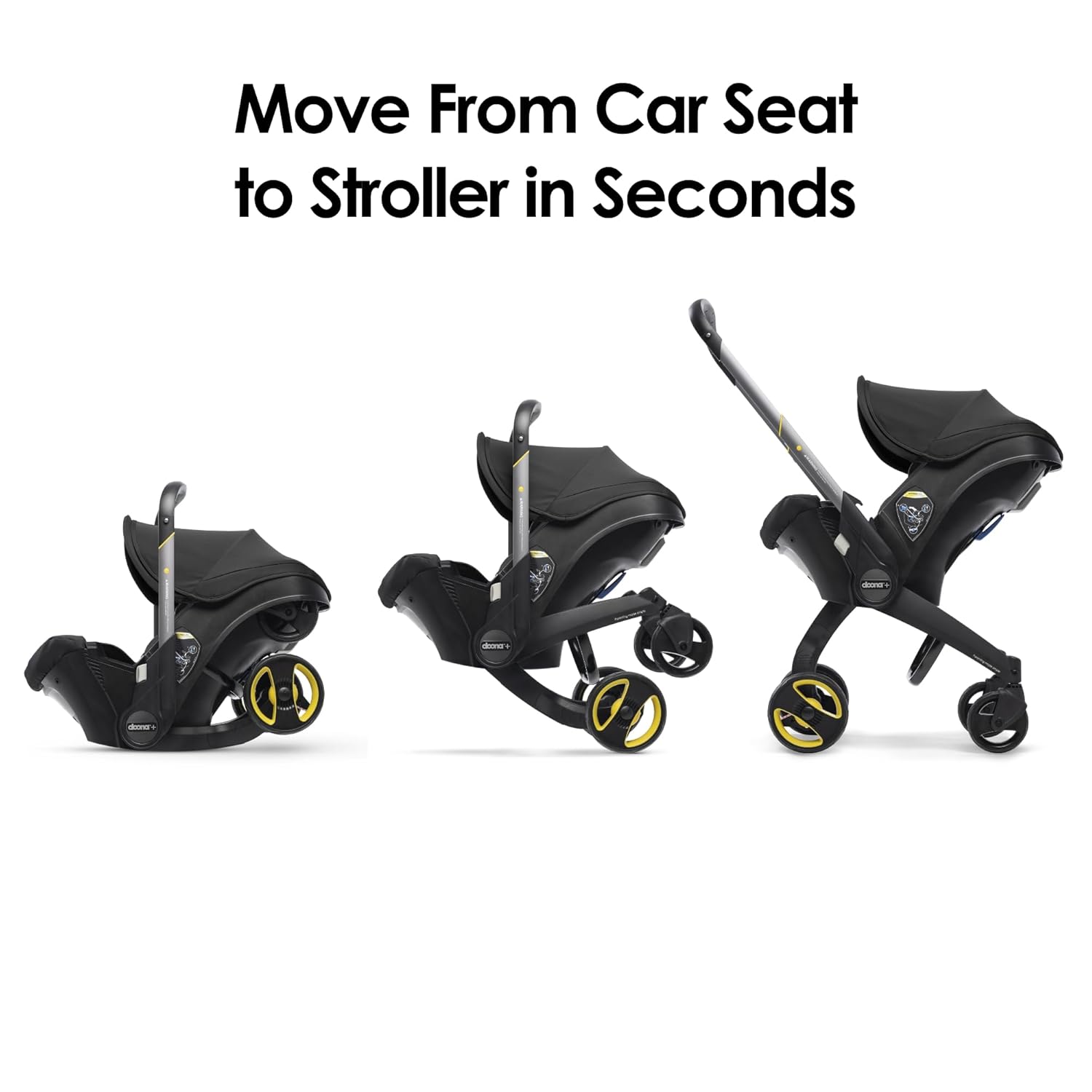 Doona+ 2-in-1 Infant Car Seat & Stroller Nitro Black SP150-20-033-034 Age- Newborn upto 13 Kg