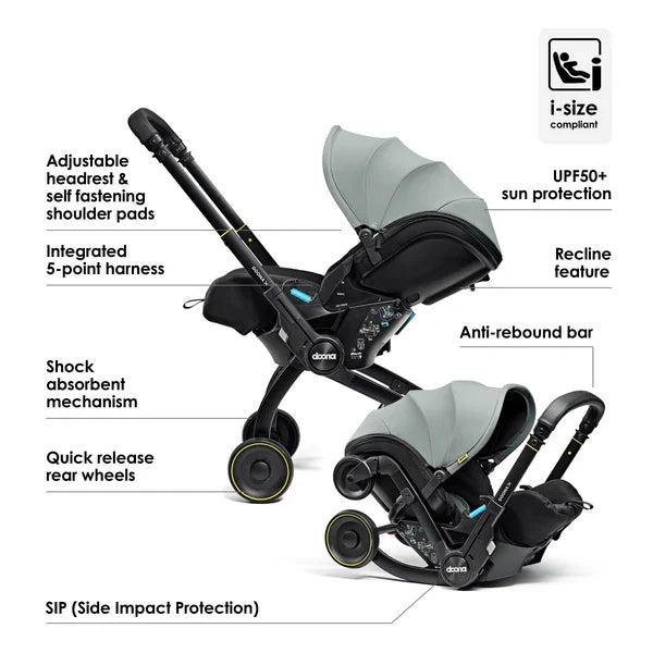 Doona X 2-in-1 Infant Car Seat & Stroller Dusty Sage SP450-20-045-034 Age- Newborn Up to 13kg