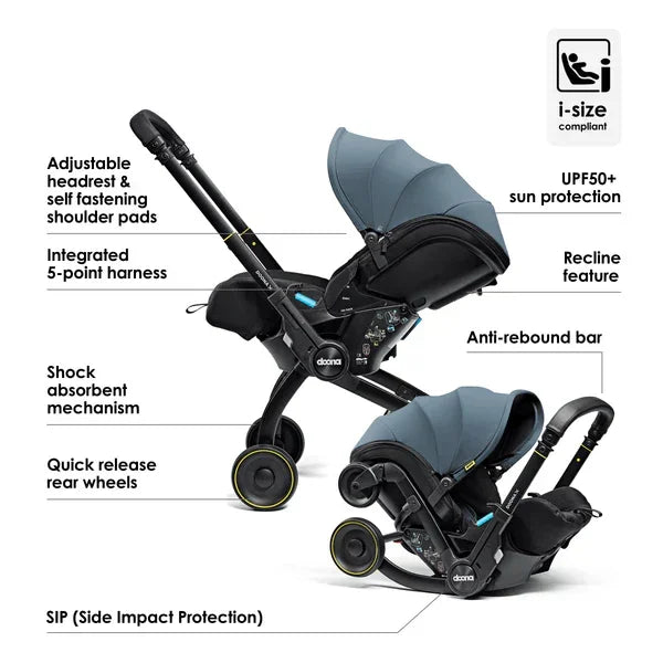 doona stroller till what age Doona X 2-in-1 Infant Car Seat & Stroller Ocean Blue SP450-20-044-034 Age-  Newborn Up to 13kg