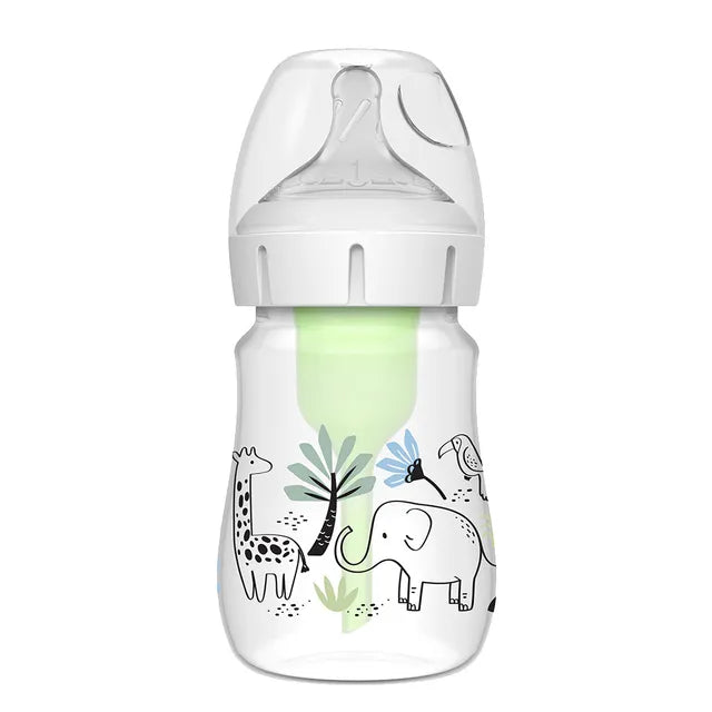Dr Brown's 5 oz/150 mL PP W-N Anti-Colic Options+ Designer Bottle, Jungle Elephant Design, 1-Pack Age- Newborn & ABove