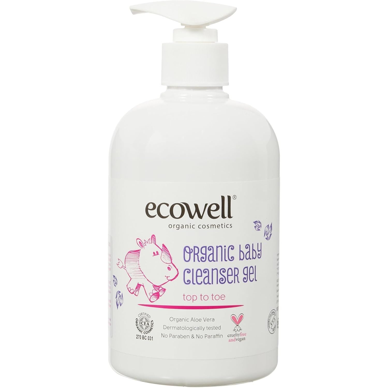 Ecowell Organic Baby Cleanser Gel 500Ml Age- Newborn & Above