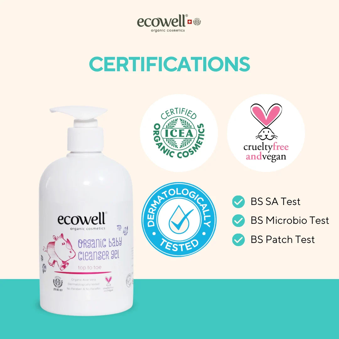 Ecowell Organic Baby Cleanser Gel 500Ml Age- Newborn & Above