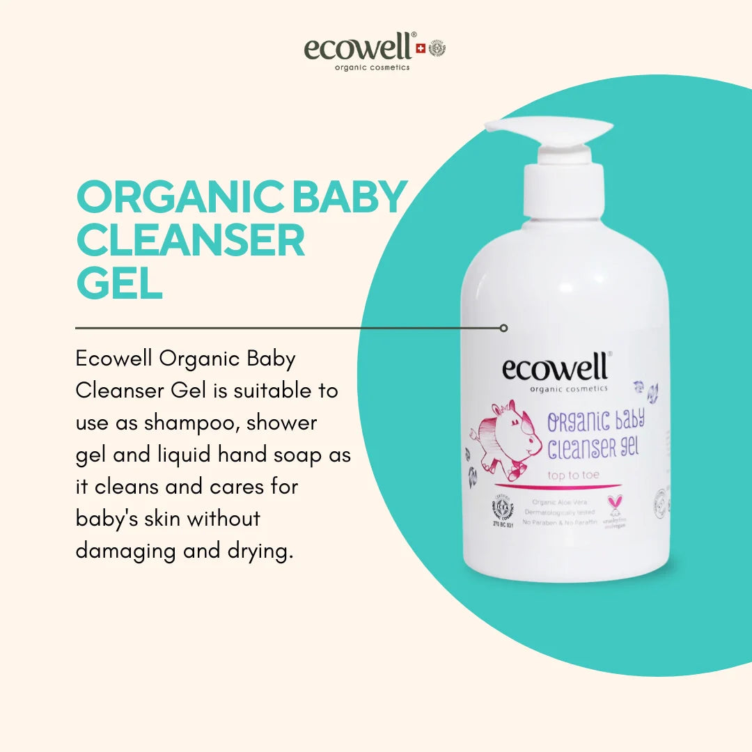 Ecowell Organic Baby Cleanser Gel 500Ml Age- Newborn & Above