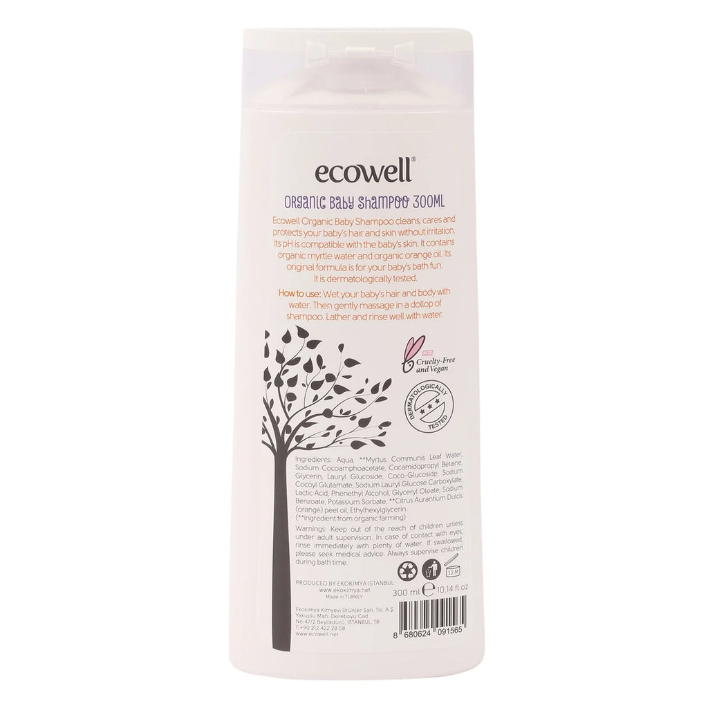 Ecowell Organic Baby Shampoo 300Ml Age- Newborn & Above