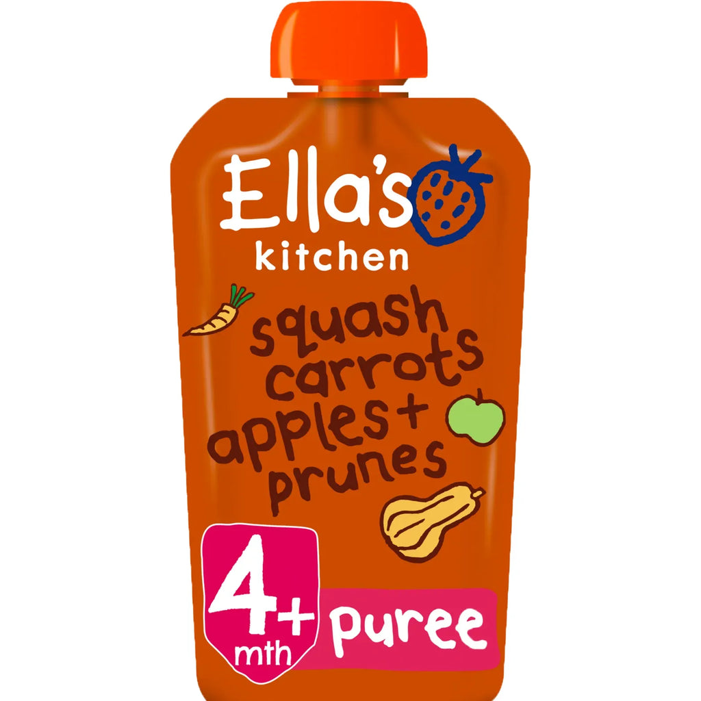 Ella's Kitchen Organic  Butternut Squash Carrots Apples+Prunes Baby Pouch 120 Grams #EK019 Age- 4 Months & Above