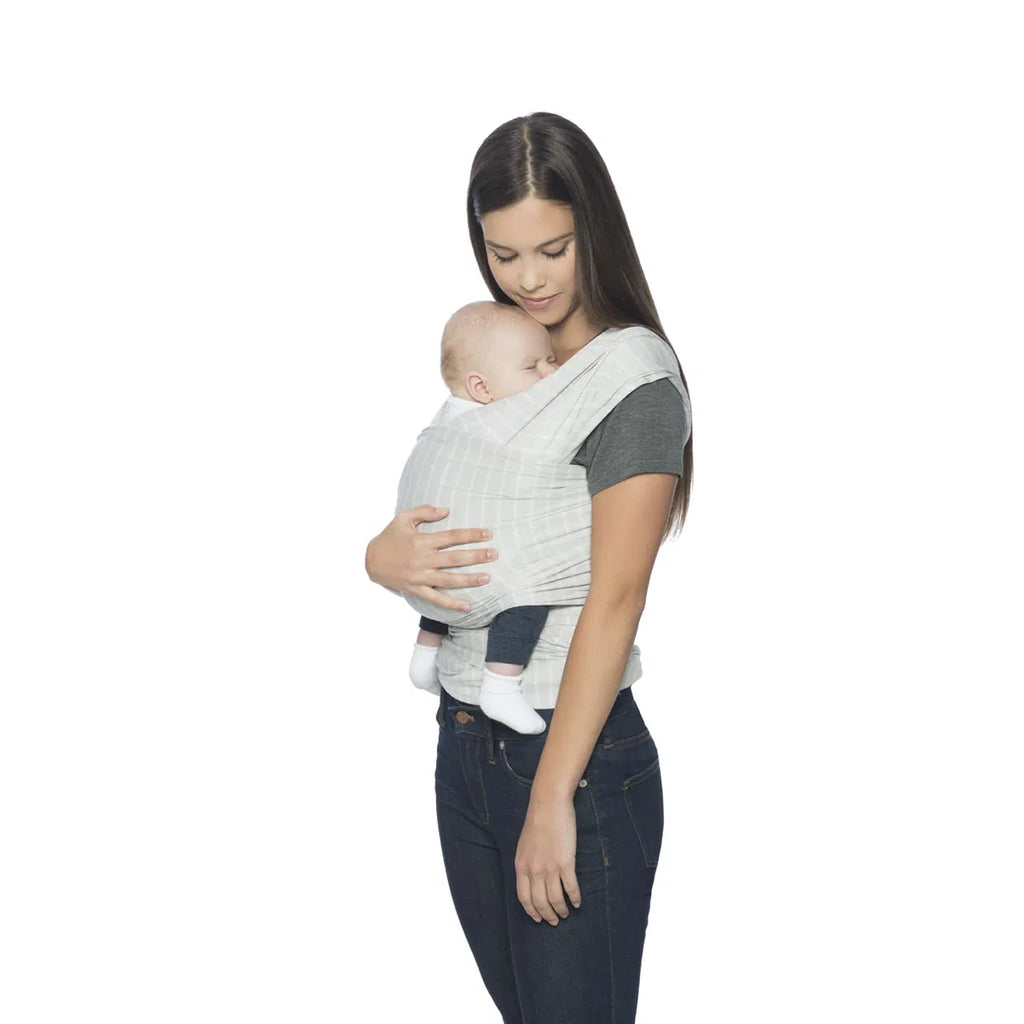 Ergobaby Aura Sustainably Sourced Knit Baby Wrap Grey Stripes WLASKGRYSTP Age- Newborn to 12 Months ( 3.6 kg -11.3 kg)
