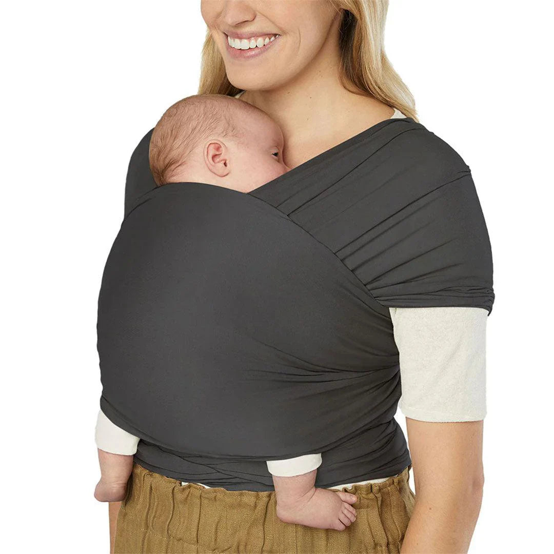 Ergobaby Aura Sustainably Sourced Knit Baby Wrap Soft Black WLASKSFTBLK Age- Newborn to 12 Months ( 3.6 kg -11.3 kg)
