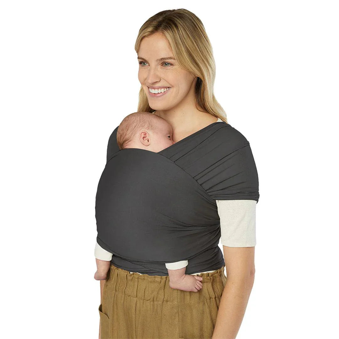 Ergobaby Aura Sustainably Sourced Knit Baby Wrap Soft Black WLASKSFTBLK Age- Newborn to 12 Months ( 3.6 kg -11.3 kg)