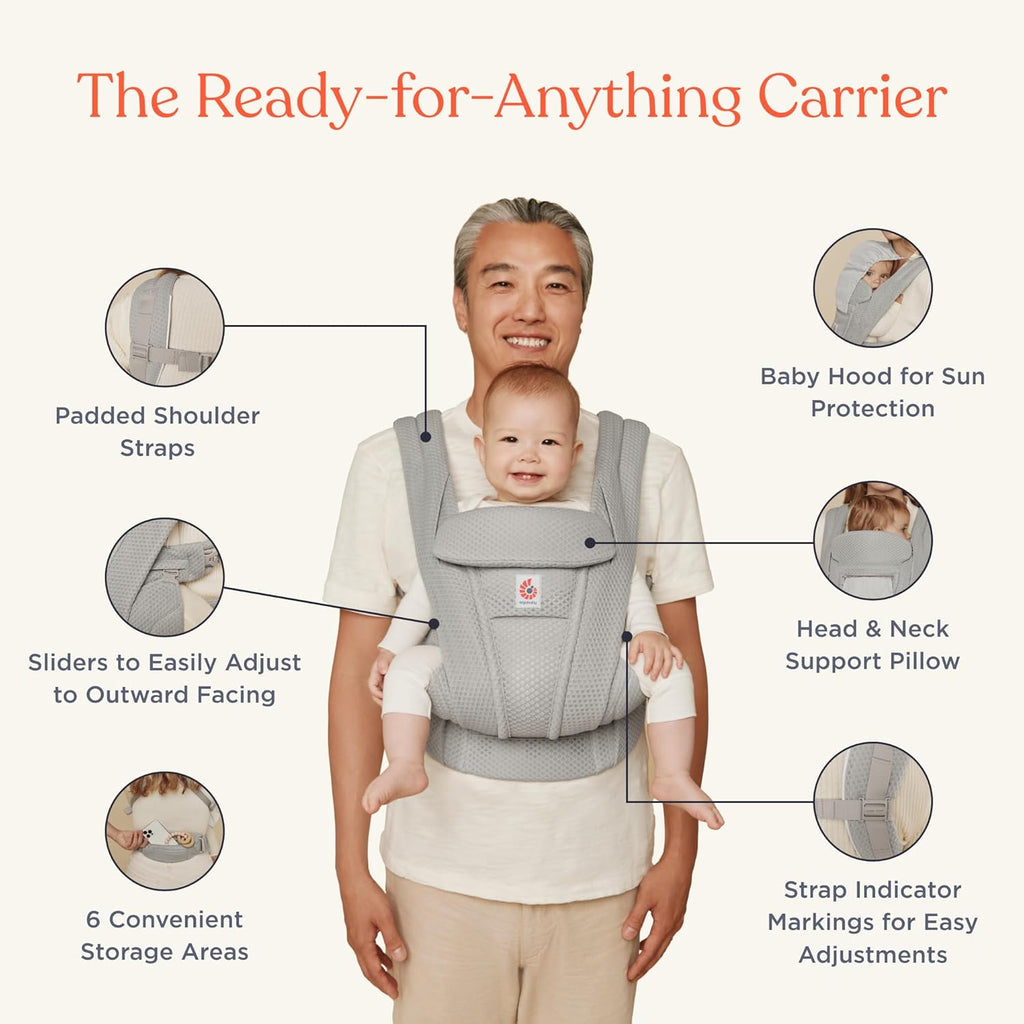 Ergobaby Omni Deluxe Mesh Natural Beige BCOM ATBGE Age- From Newborn to 4 years (3 Kg upto 20 Kg)