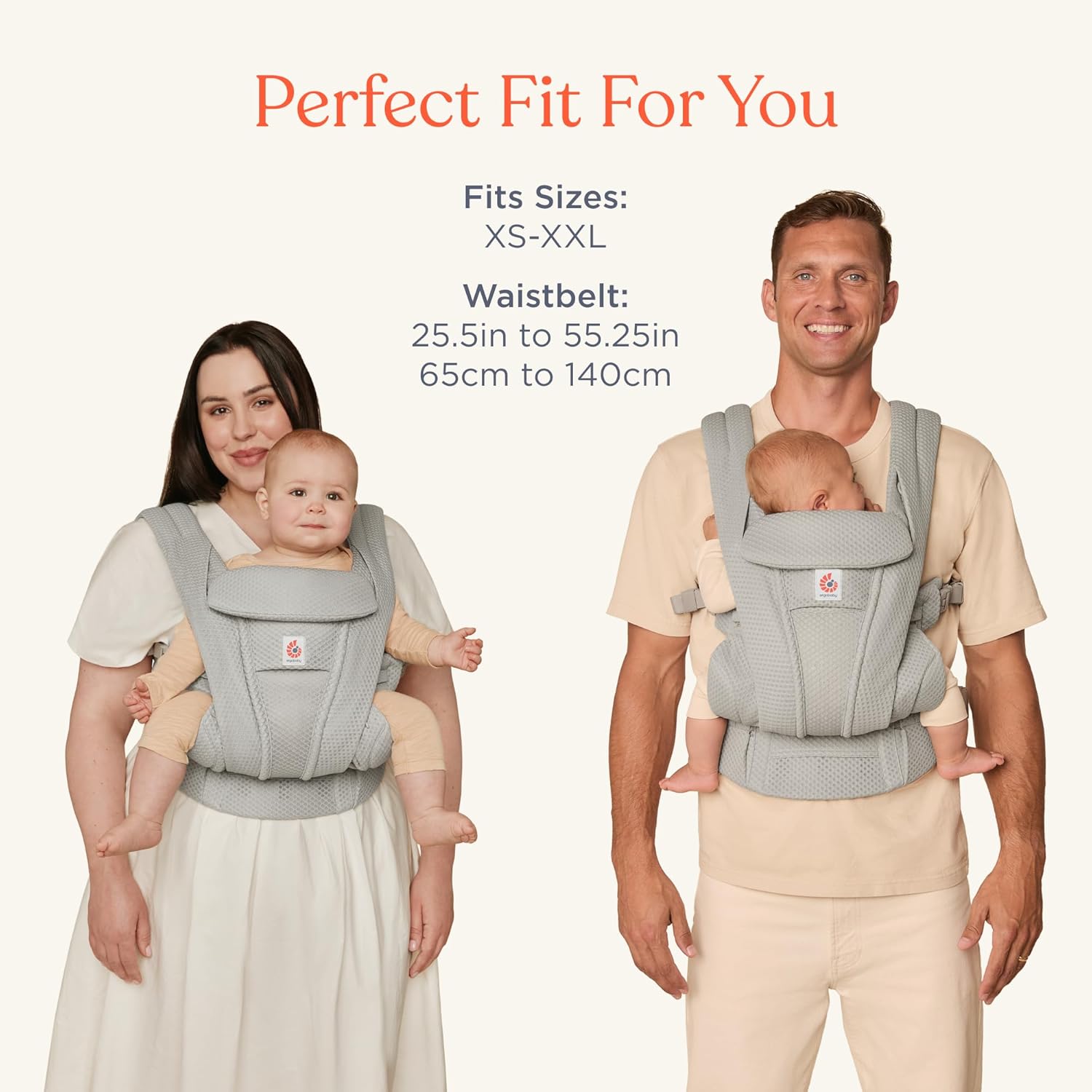 Ergobaby Omni Deluxe Mesh Pearl Grey BODY Age- From Newborn to 4 years (3 Kg upto 20 Kg)