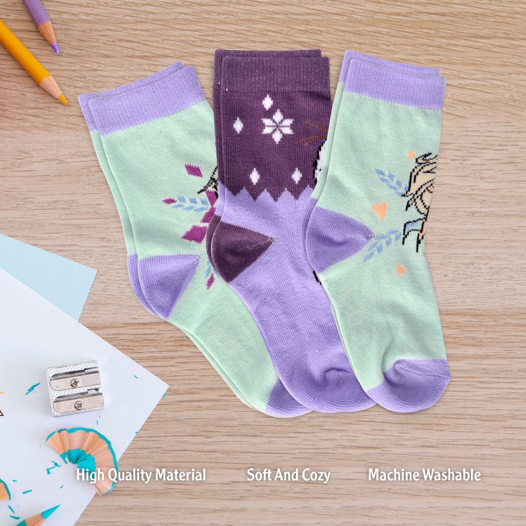 Frozen Kids Pack of 3 Socks TRHA30744 Age- 2 Years to 4 Years