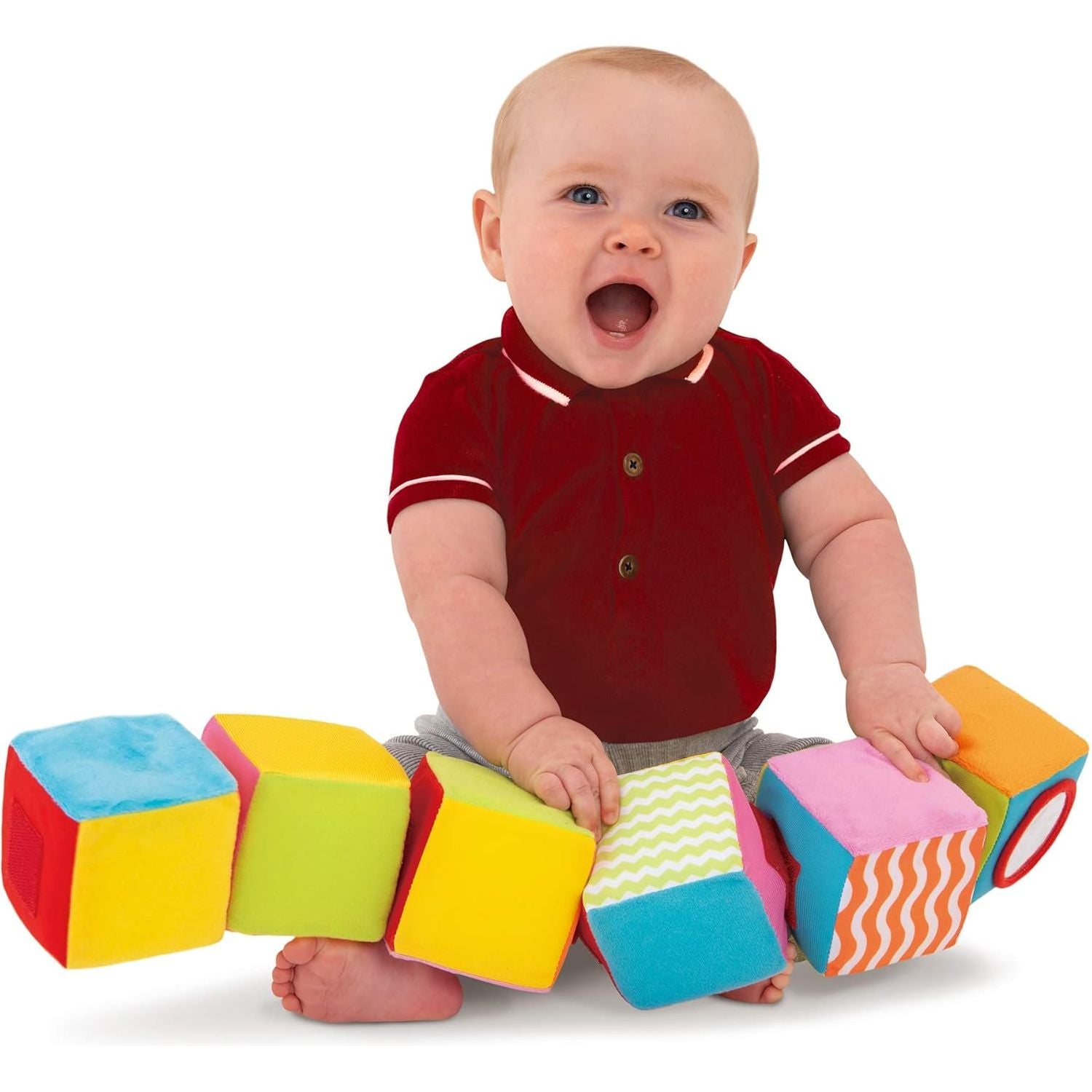 Galt Toys Baby Sensory Soft Blocks Pack of 6 Age 6 Months Above Peekaboo