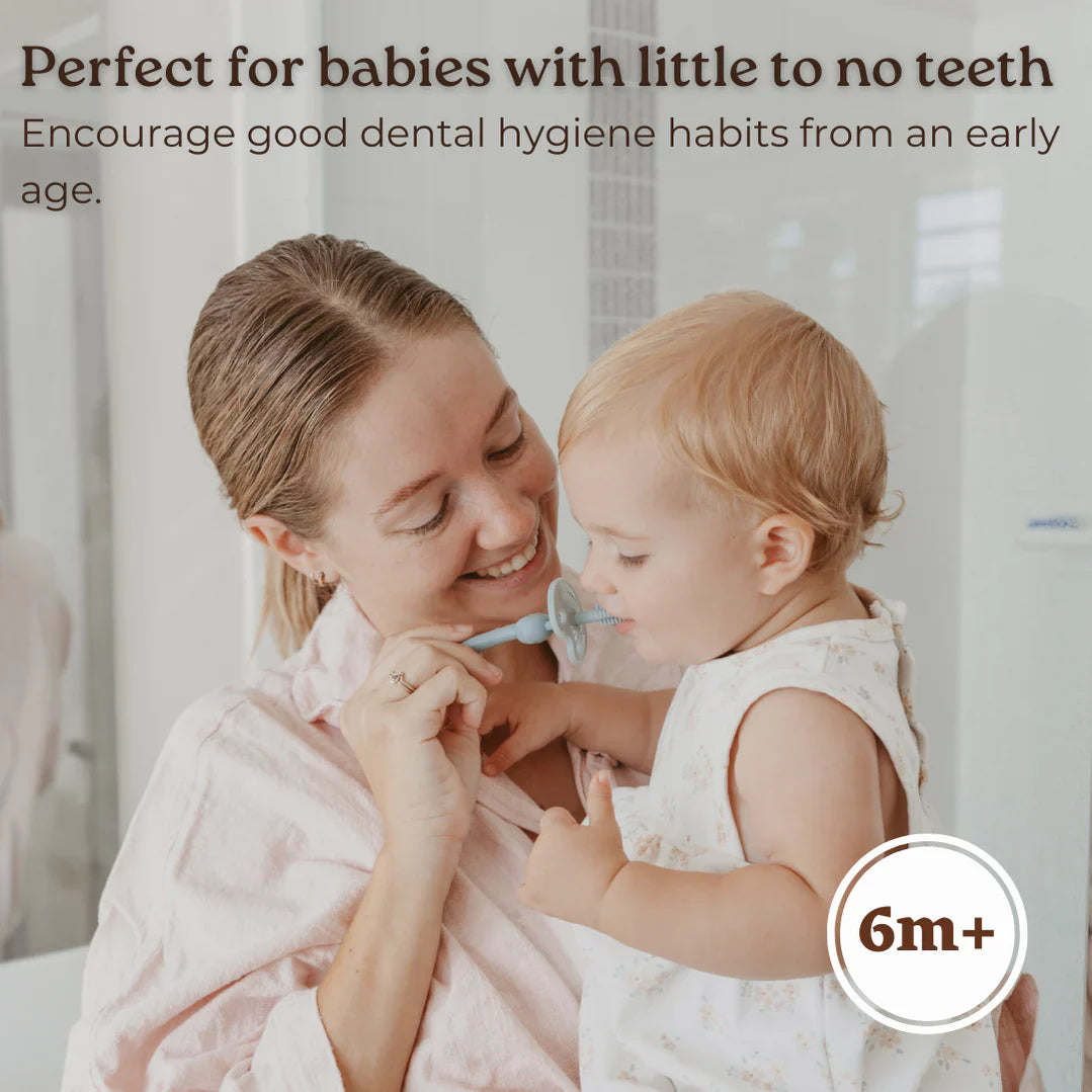 Haakaa 360° Silicone Toothbrush - Mist Blue Age-6 Months & Above