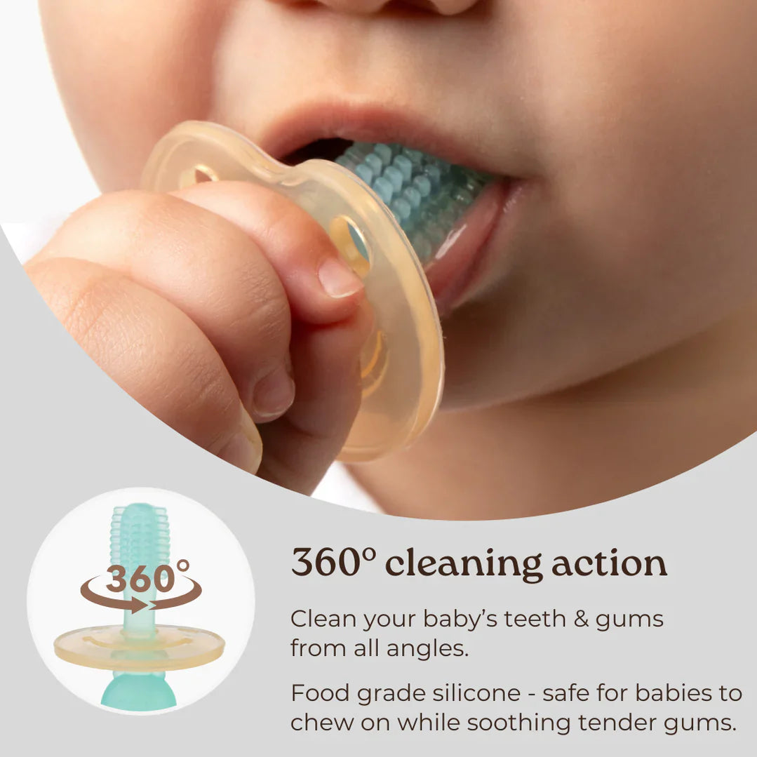 Haakaa 360° Silicone Toothbrush - Banana Age-6 Months & Above