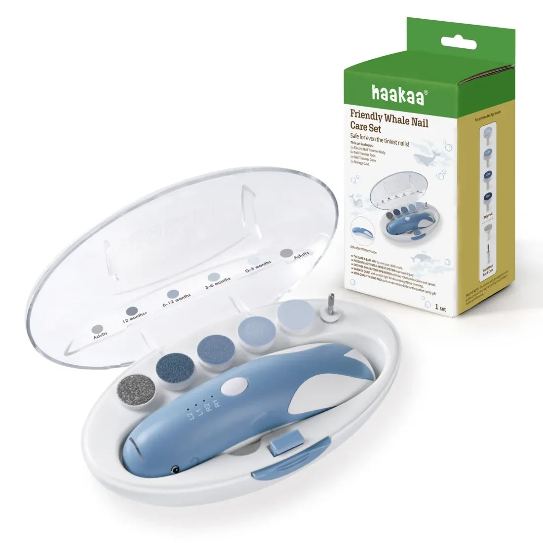 Haakaa Friendly Whale Nail Care Set Harbour Blue  Age-Newborn to 18 Months