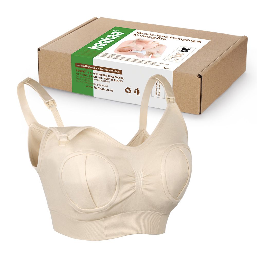 Haakaa Hands-Free Pumping & Nursing Bra for Mumz Beige 