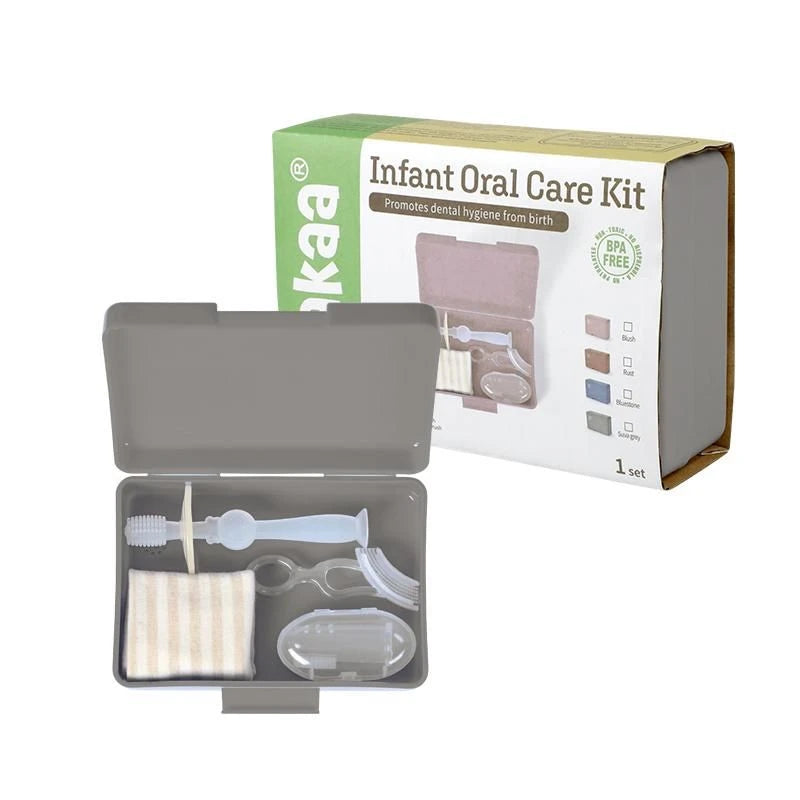 Haakaa Infant Oral Care Kit – Gentle Gum & Teeth Cleaning for Babies  Suva Grey Age- Newborn to 12 Months