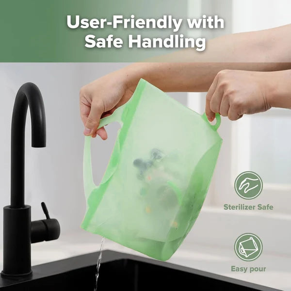 Haakaa Multipurpose Steamer & Steriliser Bag Lime- 1250ml  Age- Newborn & Above