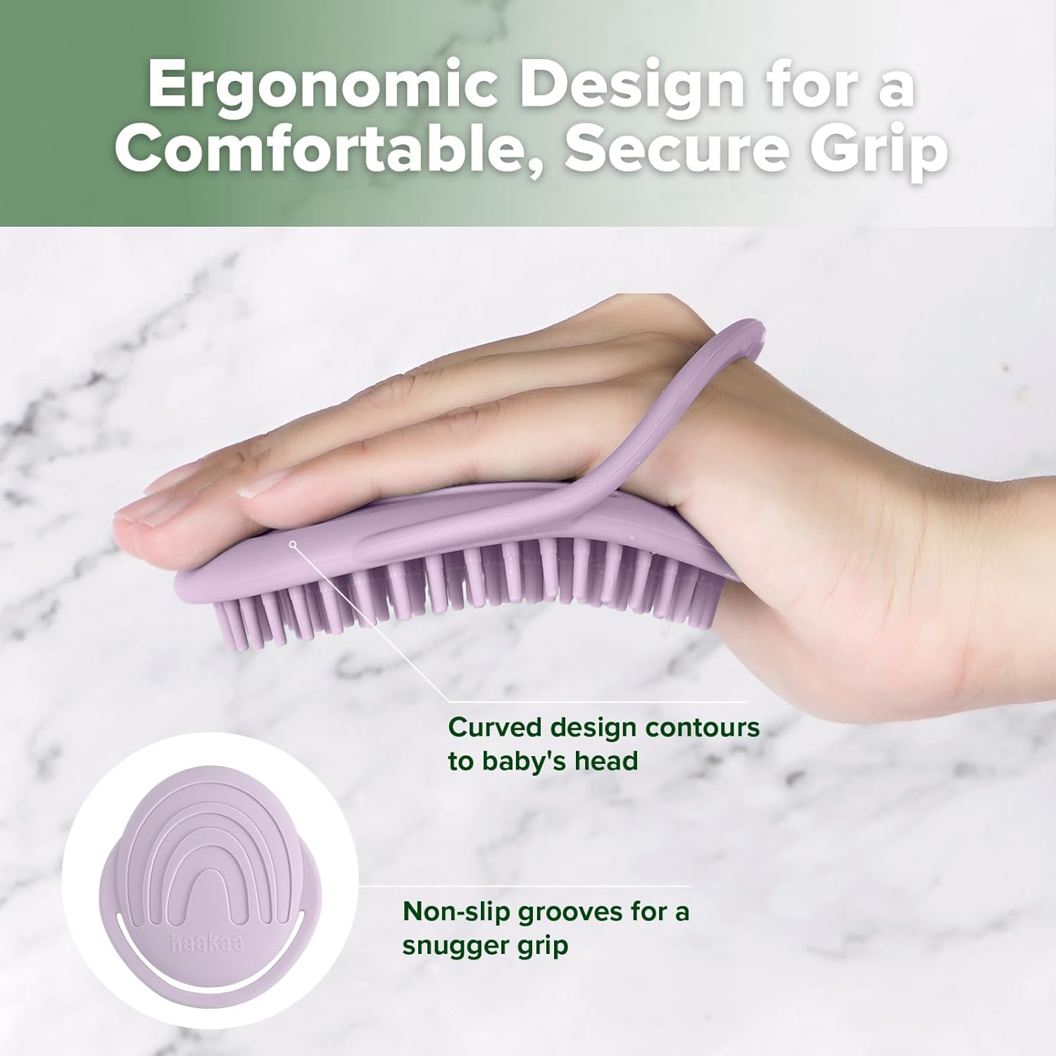 Haakaa Rainbow Baby Silicone Shampoo Brush Lavender Age- Newborn & Above