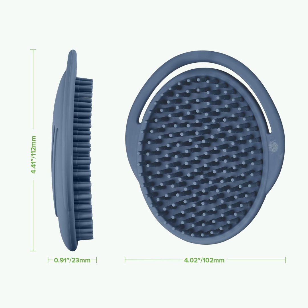 Haakaa Rainbow Silicone Shampoo Brush - Steel Blue Age- Newborn & Above