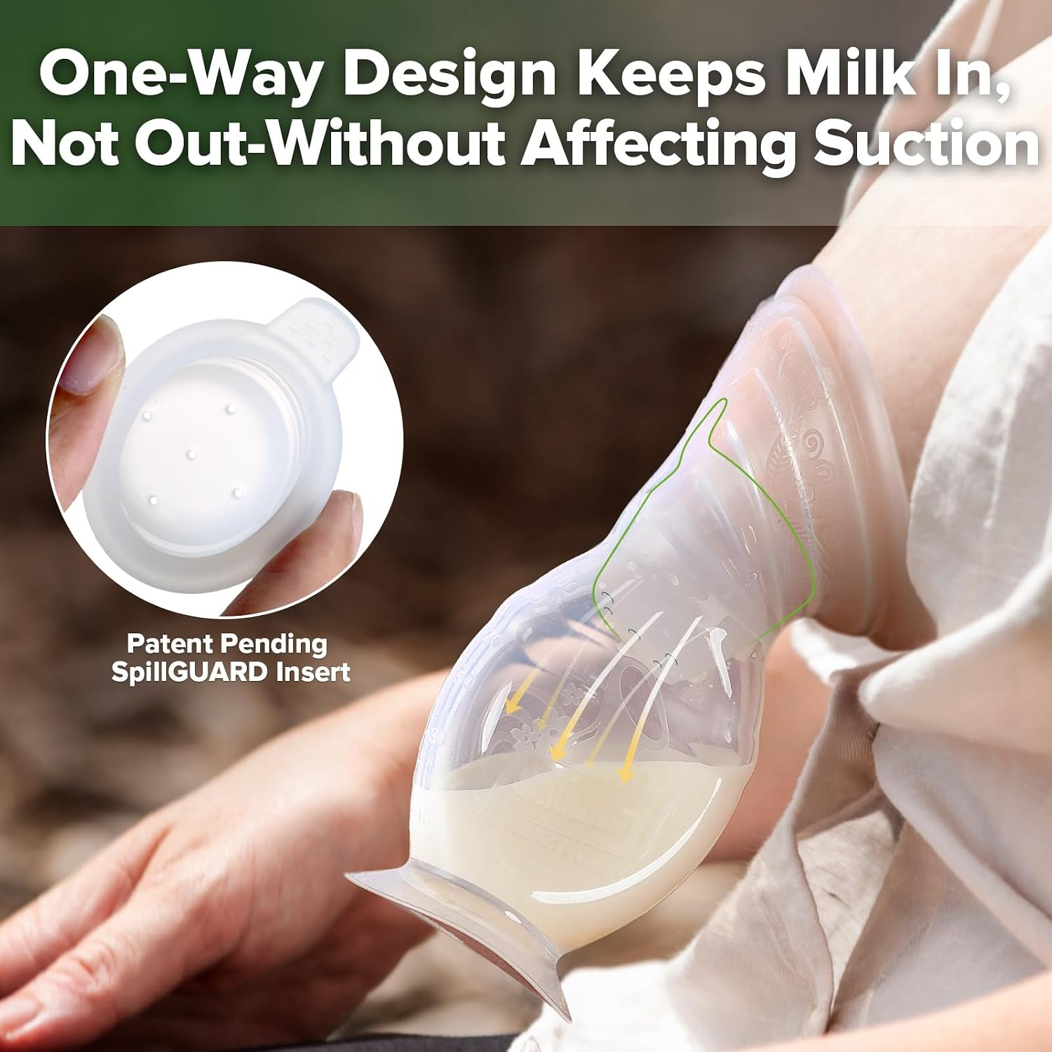 Haakaa Silicone SpillGUARD Insert/Breast Pump Stopper for Saving Precious Breastmilk from Spilling & Wasting, Compatible with All Generations of Haakaa Pumps