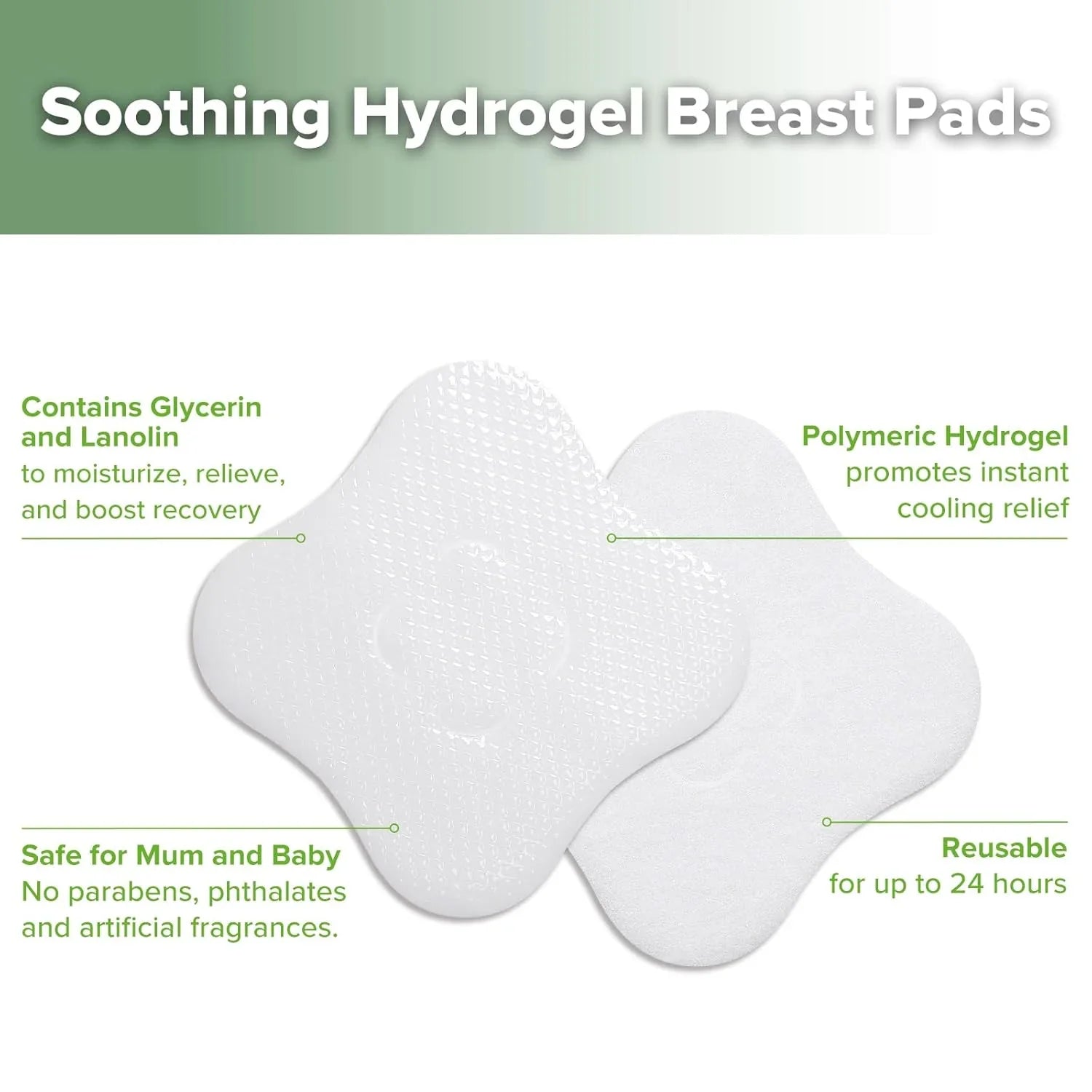 Haakaa Soothing Hydrogel Breast Pads Pack of 8 for Breastfeeding Moms