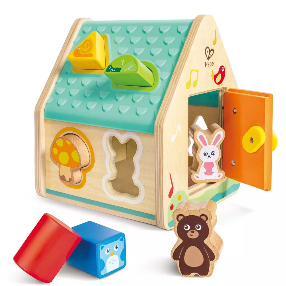 Hape Kids 2-in-1 Critter House Shape Sorter Montessori Toy Age- 12 Months & Above
