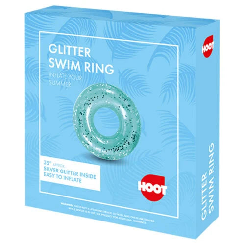 Hoot Inflatable Glitter Kids Swim Ring 35