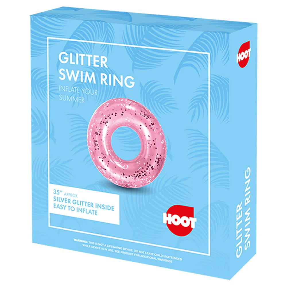 Hoot Inflatable Glitter Kids Swim Ring 35