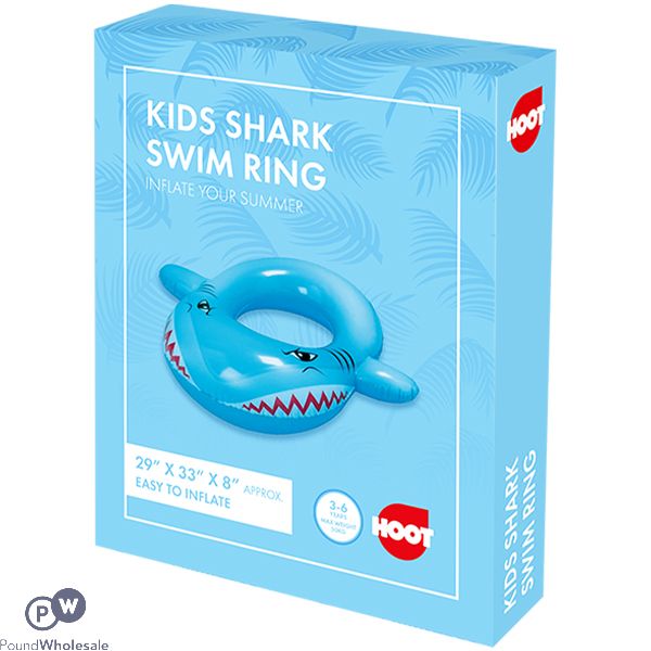 Hoot Inflatable Kids Shark Swim Ring Pool Float -74 x 84 x 20 cm   Age- 3 Years to 6 Years (Holds Upto 50 Kg)