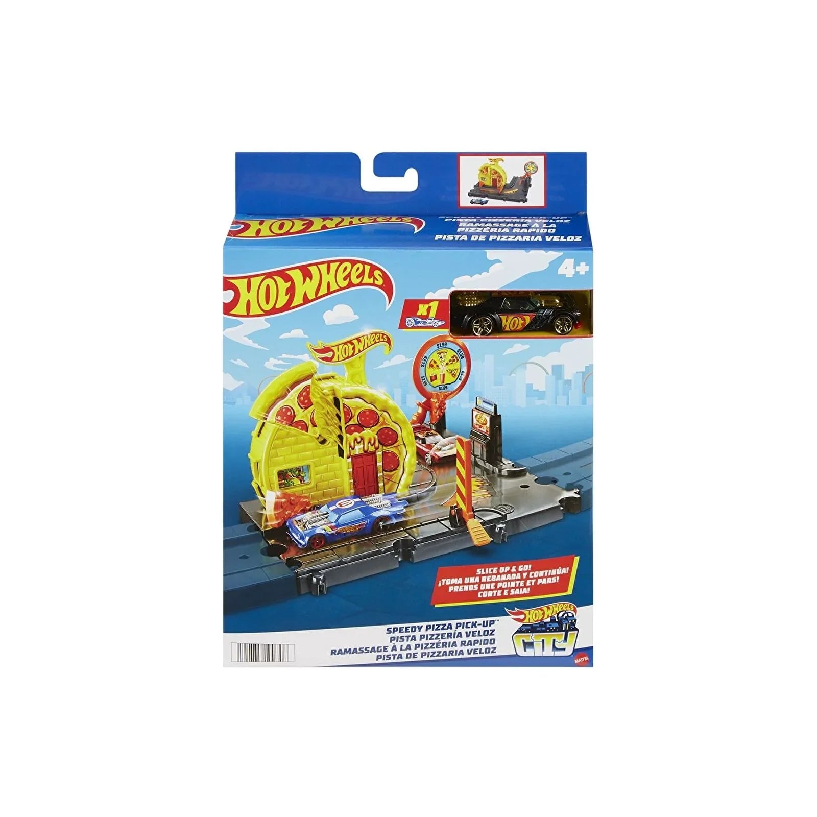 Hot Wheels City Speedy Pizza Pick-Up Track Set HKX44 Multicolor