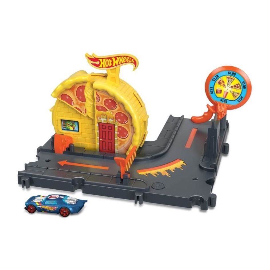 Hot Wheels City Speedy Pizza Pick-Up Track Set HKX44 Multicolor Age- 3 Years & Above