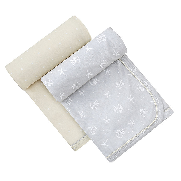 Infancie 2 in a Pack Baby Bamboo Jersey Swaddle Wraps (80 x 80 cm) Beige Gray Age- Newborn to 12 Months IT5461