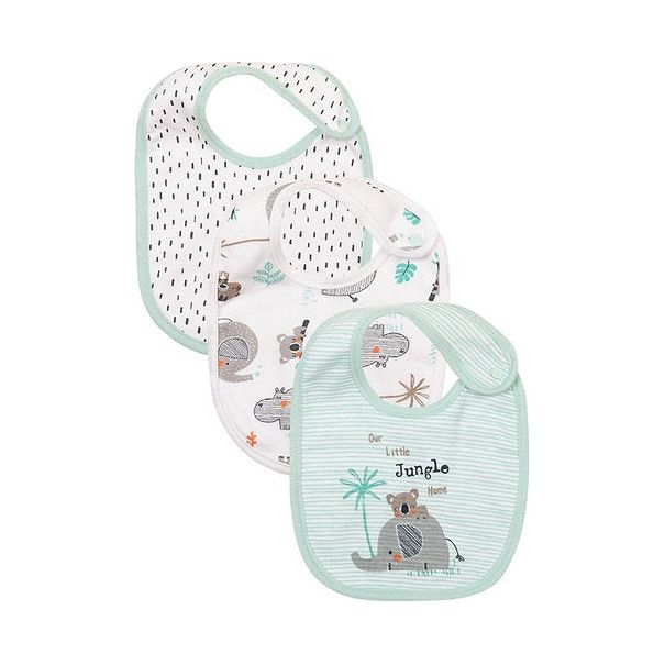 Infancie Baby Jungle Themed Cotton Bibs Pack of 3 IT11046 Age- 3 Months to 36 Months