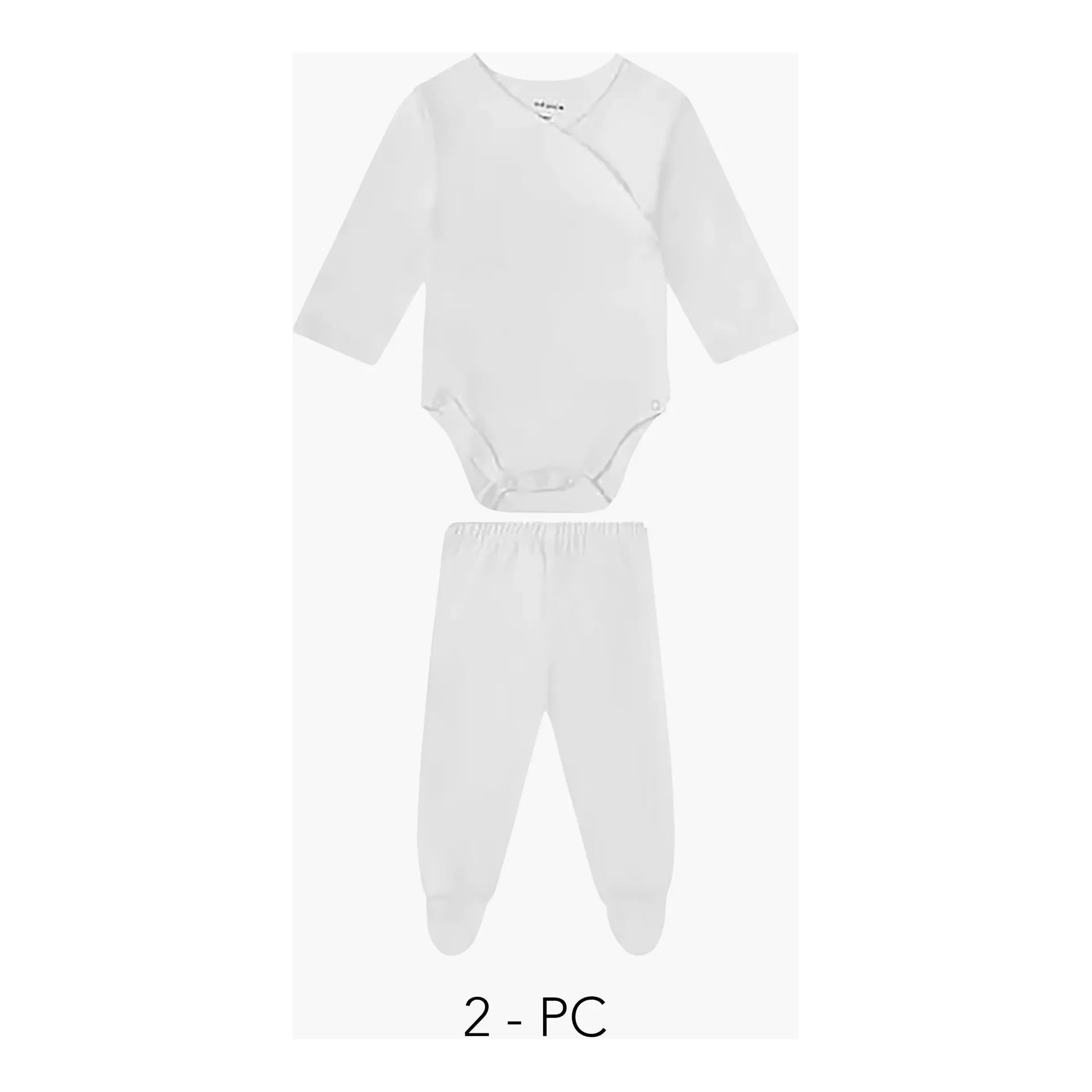 Infancie Baby Wrap Over Bodysuit with Leggings Set White IT4623