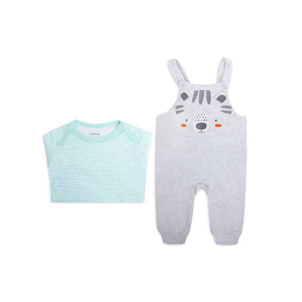 Infancie Mini Lion Baby Dungaree with Bodysuit Set IT11048